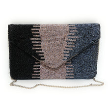 Load image into Gallery viewer, Ombre Beaded Clutch, Multi Color  Bead Clutch Bag, Ombre Beaded Clutch Purse, Wedding Clutch Bag, Party Clutch Purse, Evening Beaded Clutch, evening clutch, evening clutches, party purse, beaded clutch purse, engagement gift, cross body purse, crossbody handbag, best friend gifts, beaded clutches, black beaded purse, black clutch purse, ombre bead clutch, evening purses, wedding clutches, party clutch purse, silver evening clutch, fancy evening clutches, elegant evening clutches