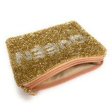 Load image into Gallery viewer, Coin Purse Pouch, Beaded Coin Purse, Cute Coin Purse, Beaded Purse, Summer Coin Purse, Best Friend Gift, Pouches, Boho bags, Wallets for her, beaded coin purse, boho purse, gifs for her, birthday gifts, cute pouches, pouches for women, boho pouch, boho accessories, best friend gifts, coin purse, coin pouch, HAPPY pouch, happy seed bead coin purse, friends gifts, Cash money pouch, cash money coin purse, queen coin purse, queen beaded coin pouch