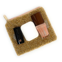 Load image into Gallery viewer, Coin Purse Pouch, Beaded Coin Purse, Cute Coin Purse, Beaded Purse, Summer Coin Purse, Best Friend Gift, Pouches, Boho bags, Wallets for her, beaded coin purse, boho purse, gifs for her, birthday gifts, cute pouches, pouches for women, boho pouch, boho accessories, best friend gifts, coin purse, coin pouch, HAPPY pouch, happy seed bead coin purse, friends gifts, Cash money pouch, cash money coin purse, queen coin purse, queen beaded coin pouch