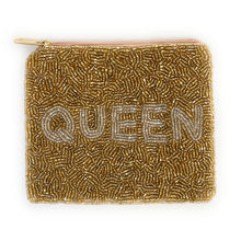 Load image into Gallery viewer, Coin Purse Pouch, Beaded Coin Purse, Cute Coin Purse, Beaded Purse, Summer Coin Purse, Best Friend Gift, Pouches, Boho bags, Wallets for her, beaded coin purse, boho purse, gifs for her, birthday gifts, cute pouches, pouches for women, boho pouch, boho accessories, best friend gifts, coin purse, coin pouch, HAPPY pouch, happy seed bead coin purse, friends gifts, Cash money pouch, cash money coin purse, queen coin purse, queen beaded coin pouch