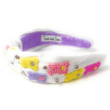 Load image into Gallery viewer, headbands for women, Easter knotted headband, headband style, top knot headband, Pink top knot headband, Easter headband, Easter hair band, bunny knot headband, top knotted headband, Bunny knotted headband, handmade headbands, top knotted headband, hand bead knotted headband, Easter bunny hair band for women, Hand bead St. Patrick’s headband, statement headbands, embellished headband, chic headband, Easter knot headband, Easter bunny headband, Easter hair accessories, Bunny knot headband
