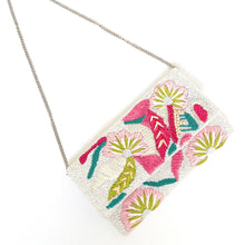 Load image into Gallery viewer, pink flowers beaded clutch purse, birthday gift for her, summer clutch, seed bead purse, beaded bag, tropical handbag, beaded bag, seed bead clutch, summer bag, birthday gift, clutch bag, best friend gifts, engagement gift, bridal gift to bride, bridal gift, floral beaded clutch, floral bead purse, wedding gift, bride gifts, beaded clutch purse, summer clutch, beaded bag, summer bag, boho purse, pink beaded clutch purse, pink orange purse, dahlia flowers purse, best selling items, best seller