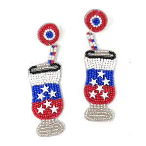 July 4th Earrings, USA Earrings, Fourth of July Earrings, Independence Day Jewelry, America Earrings, American Earrings, Patriot Earrings,USA Earrings, Patriotic, American Earrings, Star Beaded Earrings, Seed Bead Earrings, Stars & Stripes, freedom Patriotic Earrings, USA Start Earrings, 4th of July Star earrings, Star Fashion Earrings, Memorial Day Earrings, Stars Beaded, Fashion Statement, USA  cocktail earrings, USA earrings, handmade earrings, Cocktail earrings, red white blue earrings