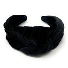 Load image into Gallery viewer, Wide Knotted headband, headbands for women, stylish headbands, headband style, top knot headband, wide knot headband, wide headband, wide knot hair band, trendy headbands, top knotted headband, knotted headband, wide headband for women, hairband for women, autumn fashion headbands, fall knot headband, autumn knot headband, wide knot headbands for women, Solid knot headbands, solid wide knot headband, solid knot headband, Best seller, Best selling headbands, velvet knot headband, velour knot headbands