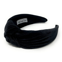 Load image into Gallery viewer, Wide Knotted headband, headbands for women, stylish headbands, headband style, top knot headband, wide knot headband, wide headband, wide knot hair band, trendy headbands, top knotted headband, knotted headband, wide headband for women, hairband for women, autumn fashion headbands, fall knot headband, autumn knot headband, wide knot headbands for women, Solid knot headbands, solid wide knot headband, solid knot headband, Best seller, Best selling headbands, velvet knot headband, velour knot headbands