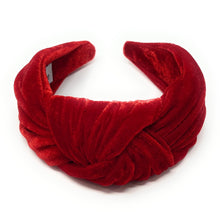 Load image into Gallery viewer, Wide Knotted headband, headbands for women, stylish headbands, headband style, top knot headband, wide knot headband, wide headband, wide knot hair band, trendy headbands, top knotted headband, knotted headband, wide headband for women, hairband for women, autumn fashion headbands, fall knot headband, autumn knot headband, wide knot headbands for women, Solid knot headbands, solid wide knot headband, solid knot headband, Best seller, Best selling headbands, velvet knot headband, velour knot headbands