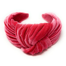 Load image into Gallery viewer, Wide Knotted headband, headbands for women, stylish headbands, headband style, top knot headband, wide knot headband, wide headband, wide knot hair band, trendy headbands, top knotted headband, knotted headband, wide headband for women, hairband for women, autumn fashion headbands, fall knot headband, autumn knot headband, wide knot headbands for women, Solid knot headbands, solid wide knot headband, solid knot headband, Best seller, Best selling headbands, velvet knot headband, velour knot headbands