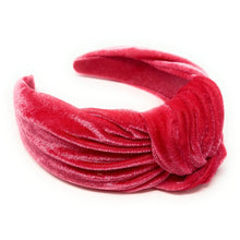 Load image into Gallery viewer, Wide Knotted headband, headbands for women, stylish headbands, headband style, top knot headband, wide knot headband, wide headband, wide knot hair band, trendy headbands, top knotted headband, knotted headband, wide headband for women, hairband for women, autumn fashion headbands, fall knot headband, autumn knot headband, wide knot headbands for women, Solid knot headbands, solid wide knot headband, solid knot headband, Best seller, Best selling headbands, velvet knot headband, velour knot headbands
