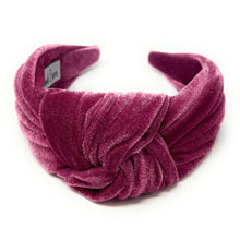 Load image into Gallery viewer, Wide Knotted headband, headbands for women, stylish headbands, headband style, top knot headband, wide knot headband, wide headband, wide knot hair band, trendy headbands, top knotted headband, knotted headband, wide headband for women, hairband for women, autumn fashion headbands, fall knot headband, autumn knot headband, wide knot headbands for women, Solid knot headbands, solid wide knot headband, solid knot headband, Best seller, Best selling headbands, velvet knot headband, velour knot headbands