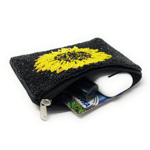 Load image into Gallery viewer, Coin Purse Pouch, Sunflower Beaded Coin Purse,  Sunflower bead Coin Purse, Beaded Purse, Sunflower Coin Purse, Best Friend Gift, Sunflower bags, Wallets for her, beaded coin purse, boho gifts, boho pouch, boho accessories, best friend gifts, coin purse, sunflower coin pouch, money coin pouch, Sunflower gifts, best selling items, bachelorette gifts, birthday gifts, preppy beaded wallet, party favors, sunflower beaded coin purse, evil eye beaded coin pouch, floral wallets for girls, sunflower accessories