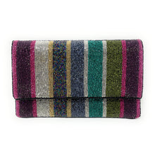 Load image into Gallery viewer, beaded clutch purse, beaded bag, birthday gift for her, summer clutch, seed bead purse, beaded bag, seed bead clutch, summer bag, clutch bag, engagement gift, bridal gift to bride, bridal gift, Fuchsia purse, gifts to bride, wedding gift, bride gifts, cross body purse, bride to be gift, engagement gift, bachelorette gifts, best friend gift, best selling item, party bag, summer purse, boho clutch, best friend gift, bridesmaid gift, Striped beaded bag, multicolor beaded purse, striped beaded clutch purse