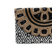 Load image into Gallery viewer, beaded clutch purse, beaded bag, birthday gift for her, evening clutches, seed bead purse, beaded bag, seed bead clutch, engagement gift, bridal gift to bride, bridal gift, gifts to bride, wedding gift, bride gifts, crossbody purse, bride to be gift, engagement gift, bachelorette gifts, best friend gift, best selling items, bride to be gift, bridal gifts for bride, party bag, boho clutch, best friend gift, bridesmaid gift, bachelorette gift, black beaded clutch purse, gold black beaded clutch