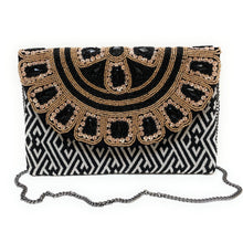 Load image into Gallery viewer, beaded clutch purse, beaded bag, birthday gift for her, evening clutches, seed bead purse, beaded bag, seed bead clutch, engagement gift, bridal gift to bride, bridal gift, gifts to bride, wedding gift, bride gifts, crossbody purse, bride to be gift, engagement gift, bachelorette gifts, best friend gift, best selling items, bride to be gift, bridal gifts for bride, party bag, boho clutch, best friend gift, bridesmaid gift, bachelorette gift, black beaded clutch purse, gold black beaded clutch