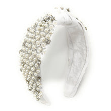 Load image into Gallery viewer, Bridal headband, Pearl wedding headband, Pearl Headpiece for bride, pearl headband for women, summer wedding hair accessories, bride gift, wedding headband, headpiece for bride, headband for bride, bridal gift, trendy headband, wedding hair piece, headbands for women, head band for bride, hair accessories, bridal headbands, bride silver headband, bridal accessories, bridal gift for bride, bridal wedding gift, rose gold hairband, bride headband, bride embellished headband, jeweled bridal headband