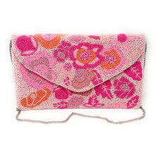 Load image into Gallery viewer, Floral beaded clutch purse, birthday gift for her, summer clutch, seed bead purse, spring beaded bag, tropical handbag, beaded bag, pink floral seed bead clutch, summer bag, birthday gift for her, clutch bag, seed bead purse, engagement gift, pink lover bag, bridal gift, floral purse, gifts to bride, gifts for bride, wedding gift, bride gifts, Summer beaded clutch purse, birthday gift for her, summer clutch, seed bead purse, pink beaded bag, summer bag, boho purse, pink beaded clutch purse, unique bags