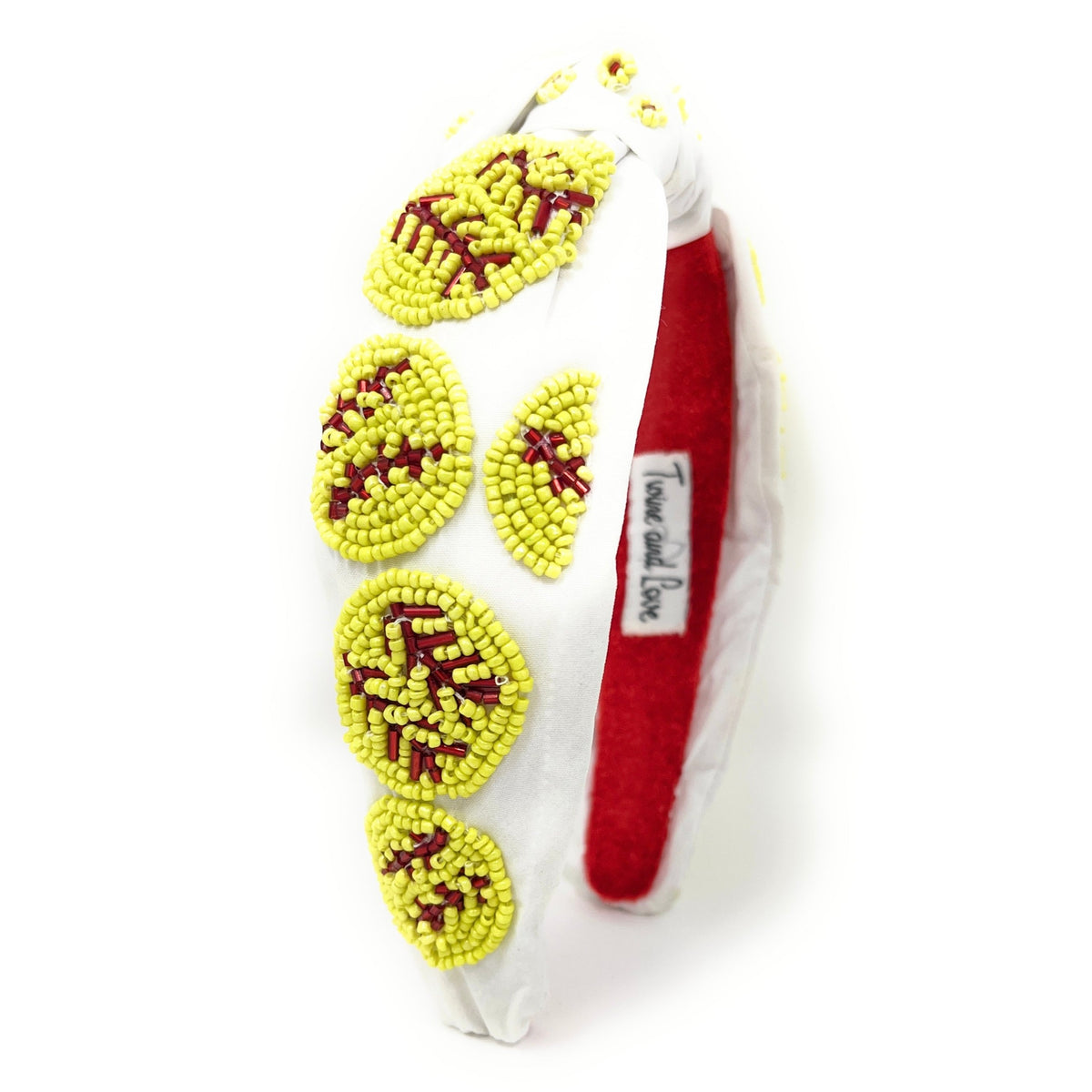 Baseball Knotted Headband, Embellished Headband, Beaded Headbands