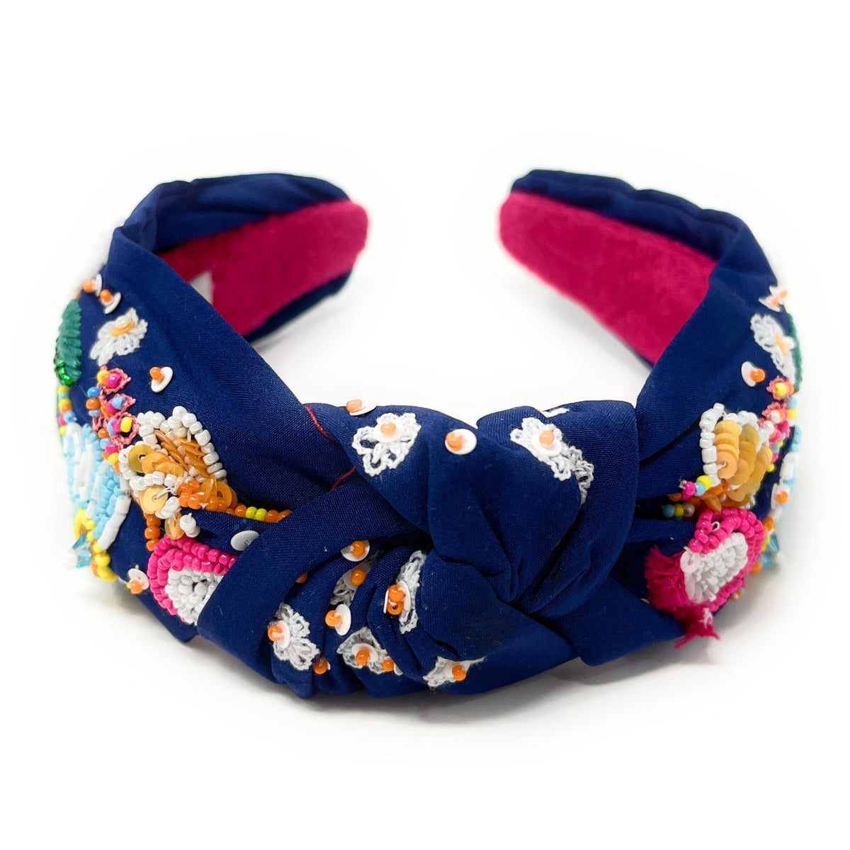 Floral Beaded Knot Headband, Embellished Headband, Handmade Headbands