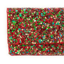 Load image into Gallery viewer, Christmas beaded clutch, Christmas clutch, Red green clutch, Christmas Accessories, Red beaded purse, Best Seller, Holiday Red clutch, best selling items, red green sequin clutch, Christmas gifts, Christmas sequin clutch, sequin accessories, Christmas bag, Red holiday clutch, Holiday gifts, Holiday purses, Christmas clutch, Red beaded clutch, Green beaded clutch, red green beaded clutch, Holiday Bags, evening clutches, Elegant evening clutch, holiday crossbody bag