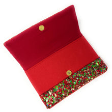 Load image into Gallery viewer, Christmas beaded clutch, Christmas clutch, Red green clutch, Christmas Accessories, Red beaded purse, Best Seller, Holiday Red clutch, best selling items, red green sequin clutch, Christmas gifts, Christmas sequin clutch, sequin accessories, Christmas bag, Red holiday clutch, Holiday gifts, Holiday purses, Christmas clutch, Red beaded clutch, Green beaded clutch, red green beaded clutch, Holiday Bags, evening clutches, Elegant evening clutch, holiday crossbody bag