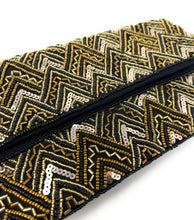 Load image into Gallery viewer, beaded clutch purse, black beaded bag, birthday gift, evening clutches, seed bead purse, party beaded bag, seed bead clutch, engagement gift, bridal gift to bride, bridal gift, gifts to bride, wedding gift, bride gifts, crossbody purse, bride to be gift, engagement gift, bachelorette gifts, best friend gift, best selling items, bride to be gift, bridal gifts for bride, party bag, wedding clutch, best friend gift, bridesmaid gift, bachelorette gift, black gold clutch purse, Black beaded clutch