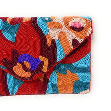 Load image into Gallery viewer, Floral beaded clutch purse, birthday gift for her, summer clutch, seed bead purse, spring beaded bag, tropical handbag, beaded bag, floral seed bead clutch, summer bag, birthday gift for her, clutch bag, seed bead purse, engagement gift, bridal gift to bride, bridal gift, floral purse, gifts to bride, gifts for bride, wedding gift, bride gifts, Summer beaded clutch purse, birthday gift for her, summer clutch, seed bead purse, beaded bag, summer bag, boho purse, red beaded clutch purse, unique bags