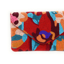 Load image into Gallery viewer, Floral beaded clutch purse, birthday gift for her, summer clutch, seed bead purse, spring beaded bag, tropical handbag, beaded bag, floral seed bead clutch, summer bag, birthday gift for her, clutch bag, seed bead purse, engagement gift, bridal gift to bride, bridal gift, floral purse, gifts to bride, gifts for bride, wedding gift, bride gifts, Summer beaded clutch purse, birthday gift for her, summer clutch, seed bead purse, beaded bag, summer bag, boho purse, red beaded clutch purse, unique bags