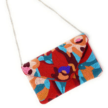 Load image into Gallery viewer, Floral beaded clutch purse, birthday gift for her, summer clutch, seed bead purse, spring beaded bag, tropical handbag, beaded bag, floral seed bead clutch, summer bag, birthday gift for her, clutch bag, seed bead purse, engagement gift, bridal gift to bride, bridal gift, floral purse, gifts to bride, gifts for bride, wedding gift, bride gifts, Summer beaded clutch purse, birthday gift for her, summer clutch, seed bead purse, beaded bag, summer bag, boho purse, red beaded clutch purse, unique bags