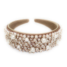 Load image into Gallery viewer, Bridal headband, Pearl wedding headband, Pearl Headpiece for bride, pearl headband for women, summer wedding hair accessories, bride gift, wedding headband, headpiece for bride, headband for bride, bridal gift, trendy headband, wedding hair piece, headbands for women, head band for bride, hair accessories, head band, hair bands for women, bridal white headband, bride beige headband
