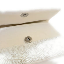 Load image into Gallery viewer, Bride clutch purse, gift for bride, seed beaded clutch purse, bridal purse clutch, white beaded wedding clutch, bride gifts, bridal gifts, engagement gifts, bridal shower gifts, bridesmaid gifts, bride to be gift, gift for her, bride gift, wedding gift, bridal gift, bridal purse clutch, wedding bag, wedding purse for bride, bride bag, wedding bridal clutch, wedding white bag, gifts for the bride, best engagement gift, best bridesmaid gift
