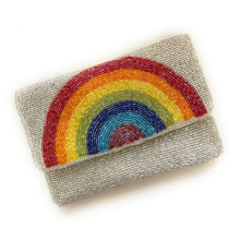 Load image into Gallery viewer, mrs clutch purse, gift for bride, beaded clutch purse, bridal purse clutch, rainbow bride clutch, rainbow bride bag, bachelorette beaded clutch, lgbt gift, bridal shower gift, crossbody purse, bride to be gift, bridesmaids gifts, bridal purse, engagement gift, party clutches, rainbow clutches, Gray pride gifts, best friend gifts, crossbody purse, rainbow crossbody purse, LGBTQ pride bag purse, LGBTQ gifts, Flag Pride bag, Pride purse, Rainbow Pride bag, rainbow party theme