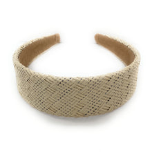 Load image into Gallery viewer, headband for women, fashion headbands, womens headband, headbands for women, stylish headbands, headband style, top knot headband, woven top knot headband, head band, hair band, trendy headbands, top knotted headband, spring headband, summer headbands, handmade headbands, head band, hair band for women, trendy headband, fashion headbands, headband style, hair accessories, head band for women, grass braided headband, hair band, hair hoop for women, colorful headband, raffia headband, beige braided headband