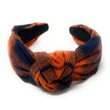 Load image into Gallery viewer, Thanksgiving Headband, Thanksgiving Knotted Headband, Orange Knotted Headband, Orange Plaid Hair Accessories, Plaid Headband, Best Seller, headbands for women, best selling items, knotted headband, hairbands for women, thanksgiving gifts, Thanksgiving knot Headband, Thanksgiving hair accessories, Thanksgiving headband, Pumpkin orange headband, Statement headband, Fall knot headband, jeweled knot headband, Fall Knotted headband, Autumn headband, Autumn Knotted headband