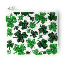 Load image into Gallery viewer, Coin Purse Pouch, Leprechaun Beaded Coin Purse, St. Patricks bead Coin Purse, leprechaun Beaded Purse, St. Patrick’s Day Coin Purse, Best Friend Gift, Leprechaun coin purse, St. Patricks wallets for her, Leprechaun bag, St. Patrick’s day gifts, boho pouch, best friend gifts, coin purse, Leprechaun coin pouch, money coin pouch, Leprechaun gifts, bachelorette gifts, birthday gifts, preppy beaded wallet, party favors, green beaded coin pouch, Clover leaf beaded coin pouch, shamrock accessories.