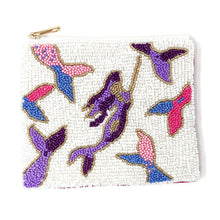 Load image into Gallery viewer, Coin Purse Pouch, Mermaid Beaded Coin Purse, little mermaid bead Coin Purse, Mermaid Beaded Purse, Mermaid love Coin Purse, Best Friend Gift, Mermaids beaded coin purse, Mermaid Wallets for her, beaded coin purse, mermaid gifts, boho pouch, boho accessories, best friend gifts, coin purse, mermaid tail coin pouch, money coin pouch, heart gifts, best selling items, bachelorette gifts, birthday gifts, preppy beaded wallet, party favors, mermaid party favors, mermaids accessories.