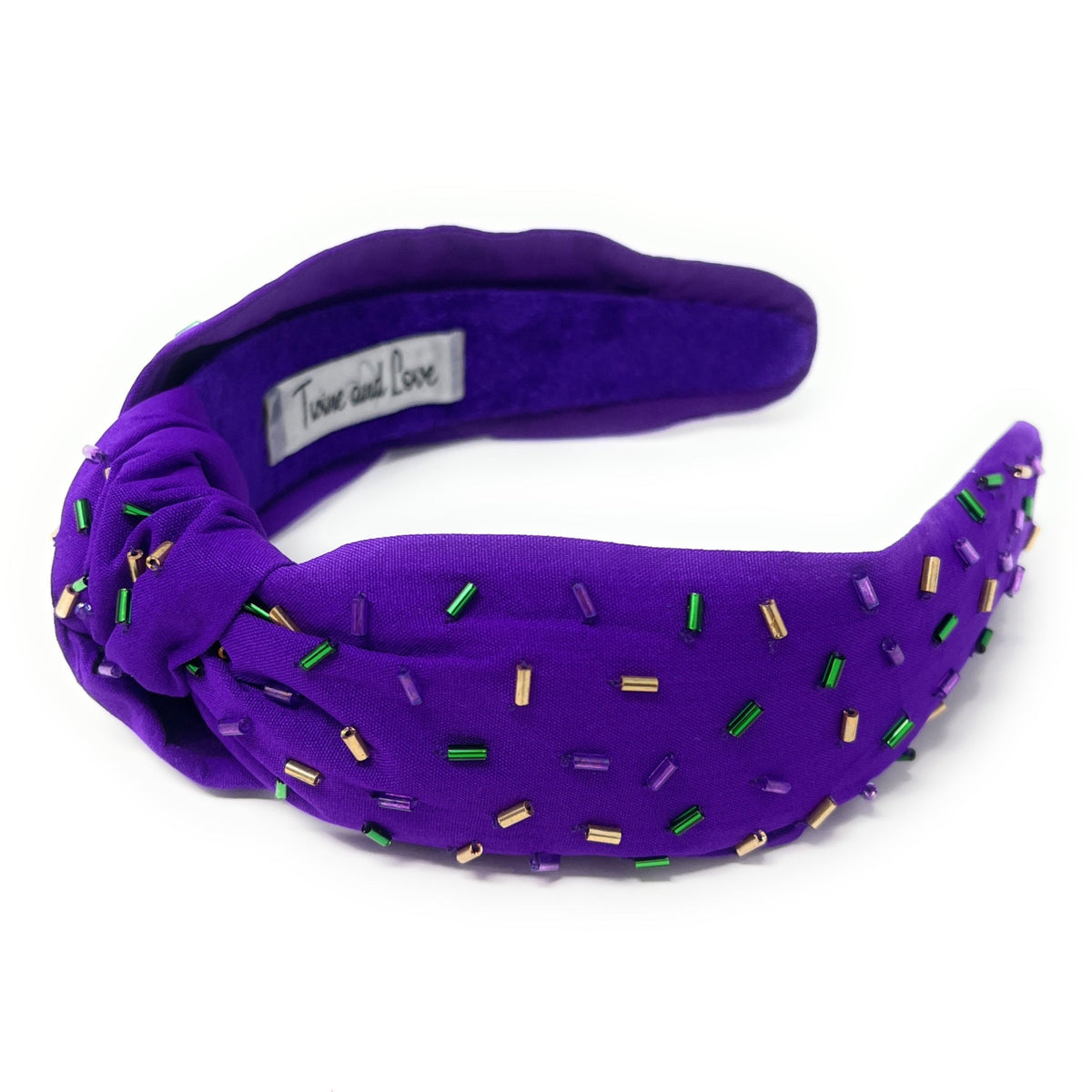 mardi gras knotted headband