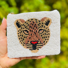 Load image into Gallery viewer, Coin Purse Pouch, Beaded Coin Purse, bead Coin Purse, Beaded Purse, jaguar Coin Purse, Best Friend Gift, Boho bags, Wallets for her, beaded coin purse, cute pouch, boho pouch, boho accessories, best friend gifts, coin purse, turtle coin pouch, money coin pouch, miscellaneous gifts, best seller, best selling items, bachelorette gifts, birthday gifts, preppy beaded wallet, party favors, jaguar beaded coin purse, jaguar beaded coin pouch, wallets for girls, sea turtle lovers gifts, South Alabama coin pouch
