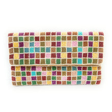 Load image into Gallery viewer, Multi color beaded clutch purse, birthday gift for her, summer clutch, seed bead purse, beaded bag, palm leaf handbang, beaded bag, seed bead clutch, summer bag, birthday gift for her, clutch bag, seed bead purse, engagement gift, bridal gift to bride, bridal gift, palm leaves purse, gifts to bride, gifts for bride, wedding gift, bride gifts, beaded clutch purse, birthday gift for her, summer clutch, seed bead purse, beaded bag, summer bag, boho purse, Abstract purse, multicolor purse