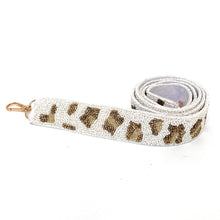 Load image into Gallery viewer, Beaded Purse Strap, Guitar Strap, Crossbody Purse Straps, Crossbody Strap, Fun Guitar Straps, Purse Straps, Beaded Straps, Leopard Strap, beaded purse strap, beaded strap, guitar strap, beaded guitar strap, bag strap, straps for handbag, straps for guitar, guitar fan gifts, birthday gift for her, best selling items, best friend gift, crossbody strap, crossbody purse, camera strap, beaded strap, purse beaded strap, leopard strap, leopard guitar strap , white leopard strap