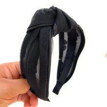 Load image into Gallery viewer, headband for women, fashion headbands, womens headband, headbands for women, stylish headbands, headband style, top knot headband, woven top knot headband, head band, hair band, trendy headbands, top knotted headband, summer headbands, handmade headbands, top knotted headband, knotted headband, head band, hair band for women, trendy headband, fashion headbands, twist headband, headband style, hair accessories, twist knotted headband, polka dot knot headband, chic headband, Polka Dot twisted headband