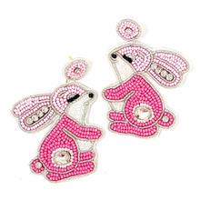 Load image into Gallery viewer, Easter Bunny Beaded Earrings, Easter Bunny Earrings, Bunny Earrings, bunny Beaded Earrings, Seed Bead, Pink Easter Bunny earrings, Pink earrings, Cute bunny beaded earrings, bunny beaded earrings, Easter rabbit beaded earrings, rabbit beaded earrings, Easter rabbit bead earrings, Rabbit bead earrings, Easter day gifts, Easter accessories, Easter jewelry accessories, Easter accessories, Easter Rabbit earrings, Easter gifts, best Selling items