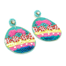 Load image into Gallery viewer, Easter Egg Beaded Earrings, Easter Egg Earrings, pastel Easter Egg Earrings, Egg Beaded Earrings, Seed Bead, Easter eggs earrings, Multicolor Egg earrings, Cute Easter Egg beaded earrings, bunny beaded earrings, Easter rabbit beaded earrings, rabbit beaded earrings, Easter rabbit bead earrings, Rabbit bead earrings, Easter day gifts, Easter accessories, Easter jewelry accessories, Easter accessories, Easter Rabbit earrings, Easter gifts, best Selling items, Pearl Easter earrings