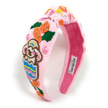 Load image into Gallery viewer, headbands for women, Easter knotted headband, headband style, top knot headband, Pink top knot headband, Easter headband, Easter hair band, bunny knot headband, top knotted headband, Bunny knotted headband, handmade headbands, top knotted headband, hand bead knotted headband, Easter bunny hair band for women, Hand bead St. Patrick’s headband, statement headbands, embellished headband, chic headband, Easter knot headband, Easter bunny headband, Easter hair accessories, Bunny knot headband