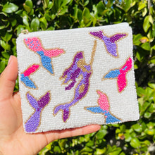 Load image into Gallery viewer, Coin Purse Pouch, Mermaid Beaded Coin Purse, little mermaid bead Coin Purse, Mermaid Beaded Purse, Mermaid love Coin Purse, Best Friend Gift, Mermaids beaded coin purse, Mermaid Wallets for her, beaded coin purse, mermaid gifts, boho pouch, boho accessories, best friend gifts, coin purse, mermaid tail coin pouch, money coin pouch, heart gifts, best selling items, bachelorette gifts, birthday gifts, preppy beaded wallet, party favors, mermaid party favors, mermaids accessories.