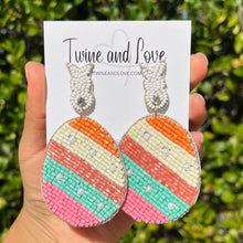 Load image into Gallery viewer, Easter Egg Beaded Earrings, Easter Egg Earrings, pastel Easter Egg Earrings, bunny Beaded Earrings, Seed Bead, Easter eggs earrings, Pastel color earrings, Cute Easter Egg beaded earrings, bunny beaded earrings, Easter rabbit beaded earrings, rabbit beaded earrings, Easter rabbit bead earrings, Rabbit bead earrings, Easter day gifts, Easter accessories, Easter jewelry accessories, Easter accessories, Easter Rabbit earrings, Easter gifts, best Selling items, Pearl Easter earrings