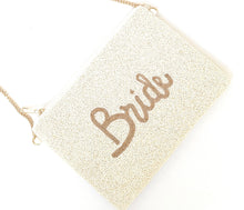 Load image into Gallery viewer, Bride clutch purse, gift for bride, seed beaded clutch purse, bridal purse clutch, white beaded wedding clutch, bride gifts, bridal gifts, engagement gifts, bridal shower gifts, bridesmaid gifts, bride to be gift, gift for her, bride gift, wedding gift, bridal gift, bridal purse clutch, wedding bag, wedding purse for bride, bride bag, wedding bridal clutch, wedding white bag, gifts for the bride, best engagement gift, best bridesmaid gift, Ivory clutch purse, ivory beaded clutch purse