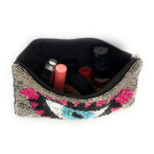Load image into Gallery viewer, Coin Purse Pouch, Beaded Coin Purse, Cute Coin Purse, Beaded Purse, Summer Coin Purse, Best Friend Gift, Pouches, Boho bags, Wallets for her, beaded coin purse, boho purse, gifs for her, birthday gifts, cute pouches, pouches for women, boho pouch, boho accessories, best friend gifts, coin purse, coin pouch, friend gift, girlfriend gift, miscellaneous gifts, birthday gift, gift card bag, cosmetic bag, make up bag, evil eye pouch, evil eye accessories, evil eye coin pouch, Evil eye party favors