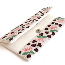 Load image into Gallery viewer, pink flowers beaded clutch purse, birthday gift for her, summer clutch, seed bead purse, beaded bag, tropical handbang, beaded bag, seed bead clutch, summer bag, birthday gift for her, clutch bag, seed bead purse, engagement gift, bridal gift to bride, bridal gift, palm leaves purse, gifts to bride, gifts for bride, wedding gift, bride gifts,beaded clutch purse, birthday gift for her, summer clutch, seed bead purse, beaded bag, summer bag, boho purse, orange flowers purse, Multi color purse