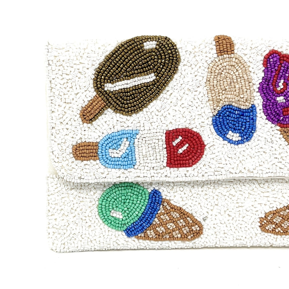 Ice Cream Beaded Clutch, Seed Bead Clutch Bag, Evening Bags, Party Clutches