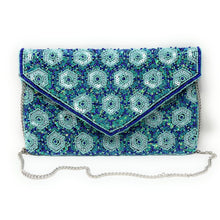 Load image into Gallery viewer, Blue beaded clutch purse, birthday gift for her, Blue seed bead purse, beaded bag, blue beaded handbag, beaded bag, seed bead clutch, summer bag, birthday gift, Blue clutch bag, best friend gifts, engagement gift, bridal gift to bride, bridal gift, sea blue beaded clutch, turquoise bead purse, wedding gift, bride gifts, beaded clutch purse, fall beaded bag, summer bag, boho purse, Light blue beaded clutch purse, blue purse, blue bead purse, best selling items, best seller, sea blue clutch, blue sequins bag
