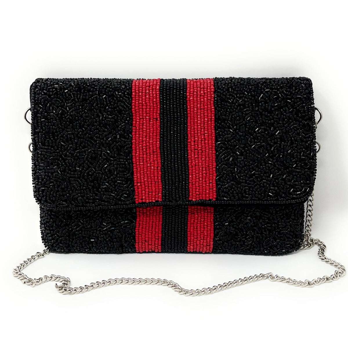 Red and black clutch purse sale